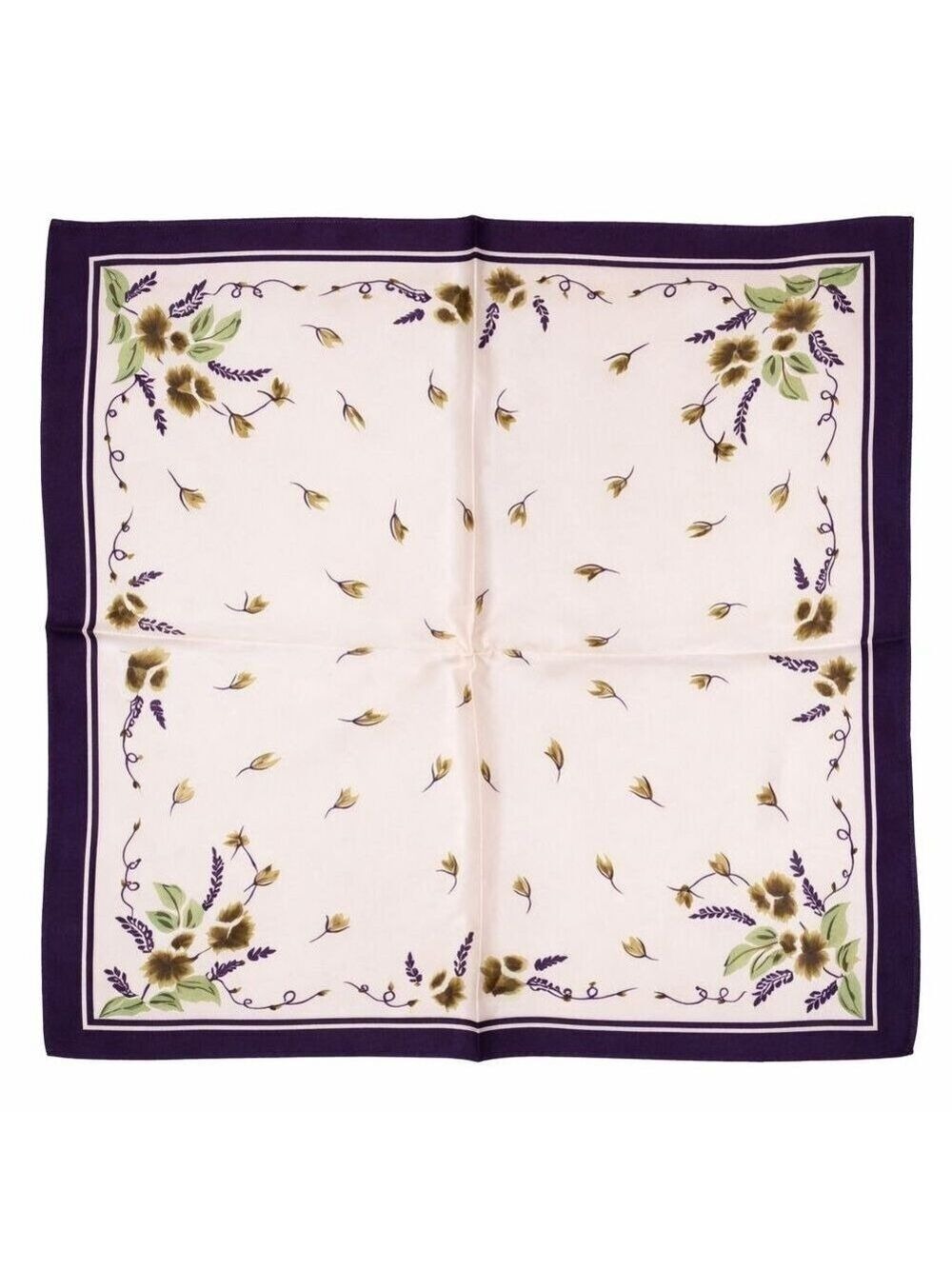 Blush Pink & Eggplant Purple Floral Satin Scarf 20x20 Hair Tie Neck Wrap